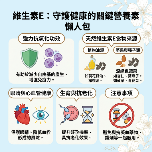 維生素Ｅ：守護健康的關鍵營養素懶人包