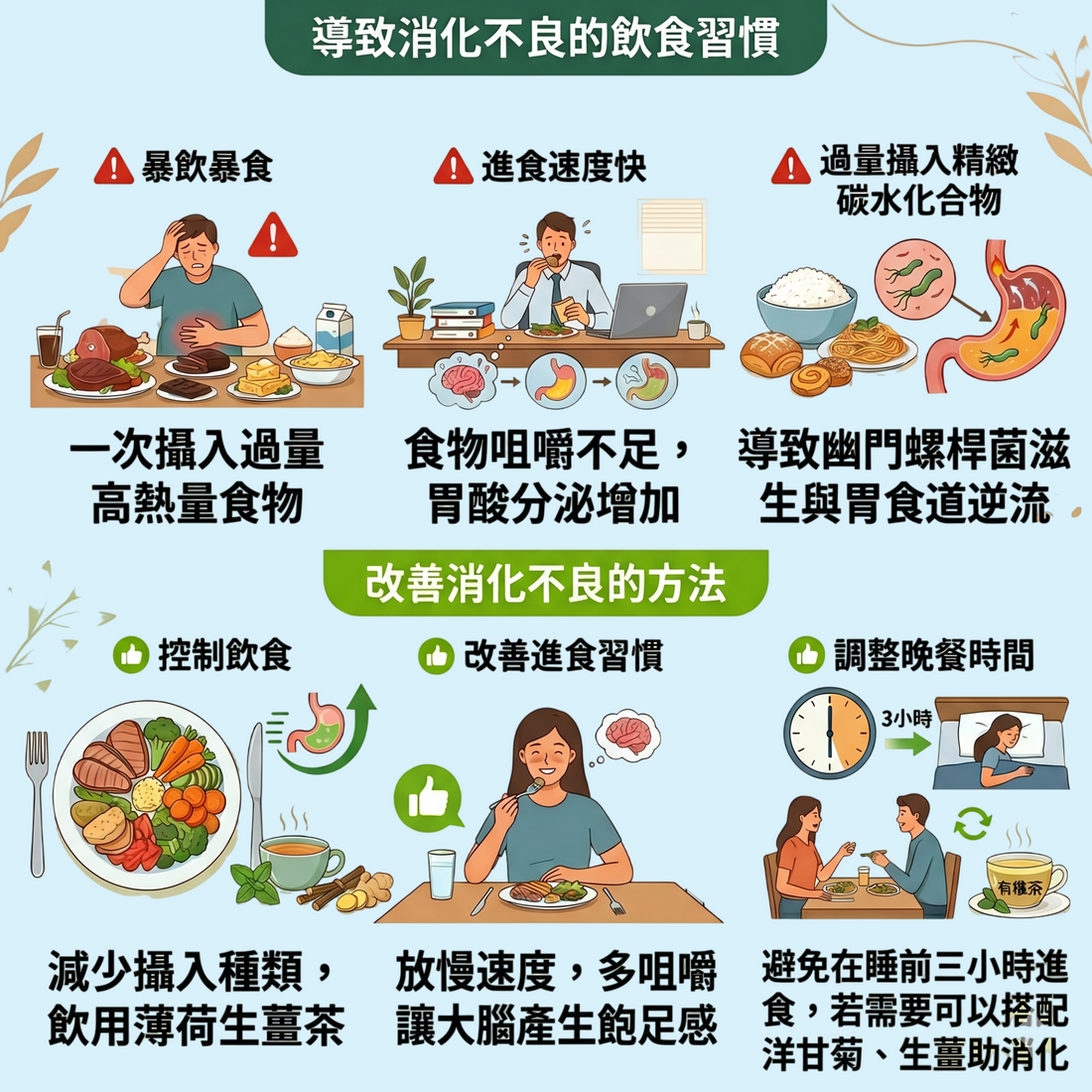 導致消化不良的飲食習慣