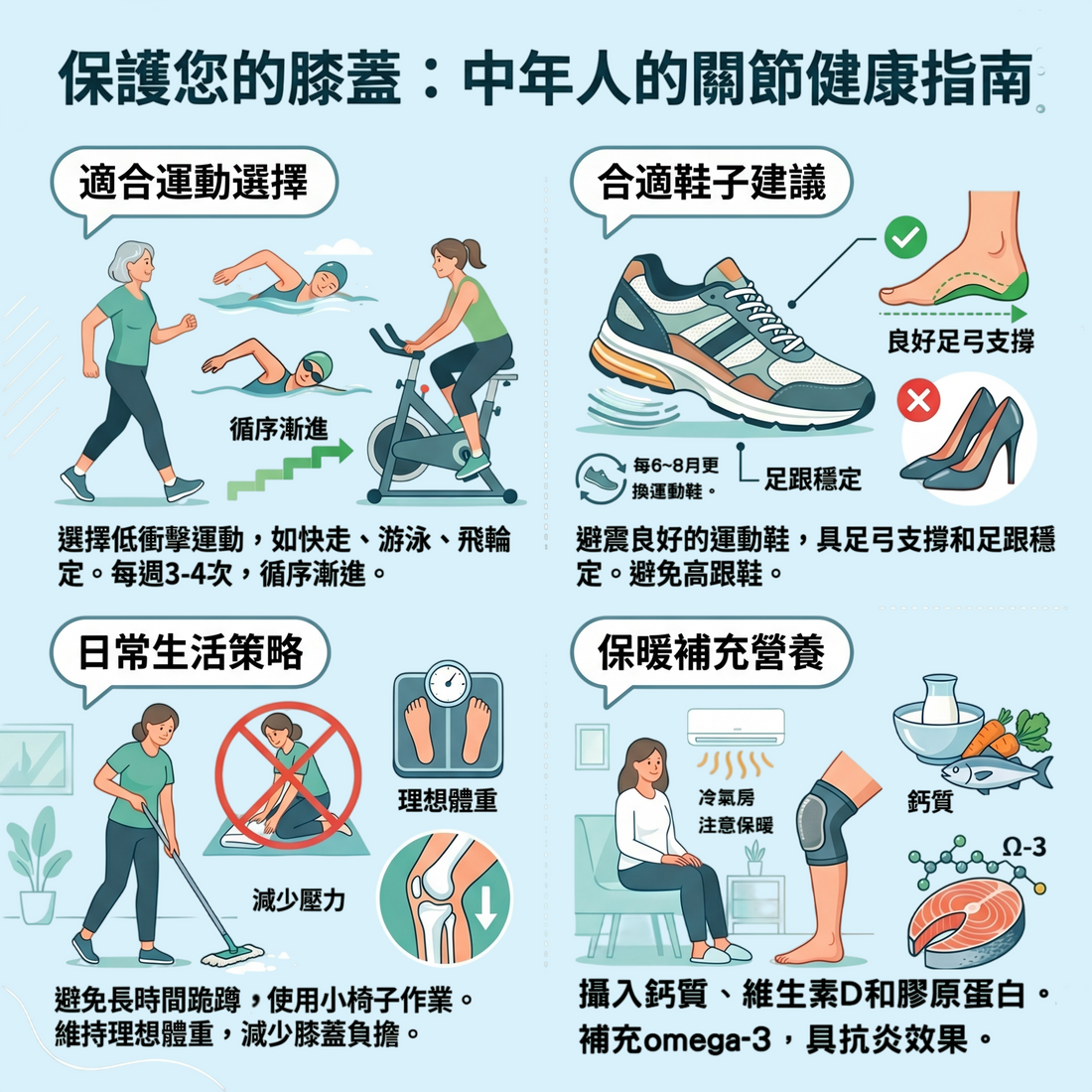 保護你的膝蓋：中年人的關節健康指南