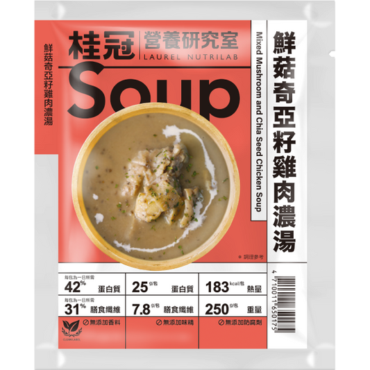 【桂冠營養研究室】鮮菇奇亞籽雞肉濃湯