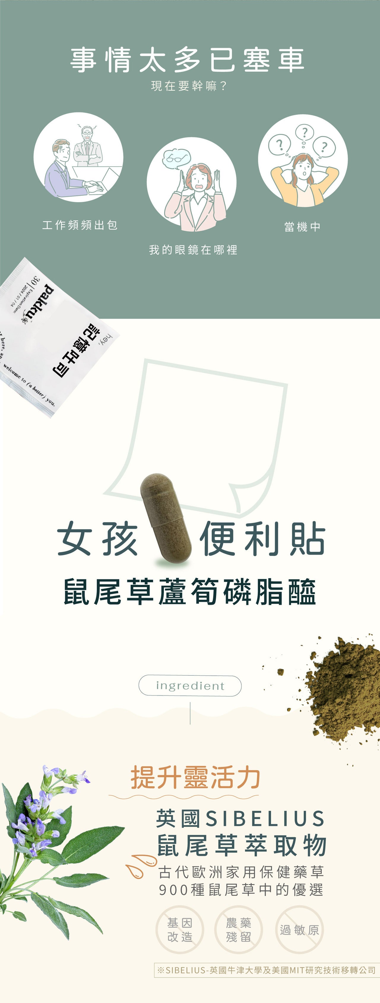【便利貼女孩】鼠尾草蘆筍磷脂醯